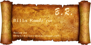 Billa Ramóna névjegykártya